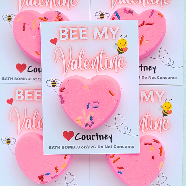 Bee my Valentine, Valentine Bath Bomb, bath bomb, bath bombs, bath bombs for kids, kids bath bombs, bulk, valentines, valentines gift