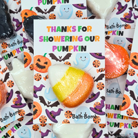  MINI Halloween Pumpkin Bath Bombs, Halloween Baby Shower, Halloween Shower, October Baby Shower, halloween favors, pumpkin baby