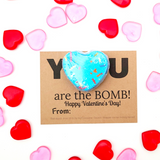 Heart Bath Bombs, Class Valentines, Classroom Valentines, Valentines kids class, school valentines, valentines for class